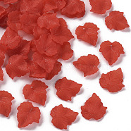 Autumn Theme Transparent Frosted Acrylic Pendants, Maple Leaf, Red, 24x22.5x3mm, Hole: 1mm, about 962pcs/500g(PAF002Y-12)