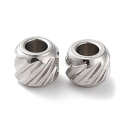 201 Stainless Steel Spacer Beads, Rondelle, Stainless Steel Color, 3x2.5mm, Hole: 1mm(STAS-K259-14C-P)