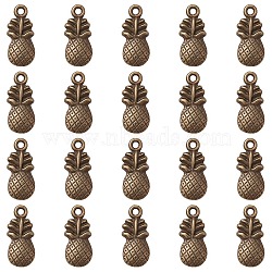Pineapple Tibetan Style Alloy Pendants, Lead Free & Cadmium Free, Antique Bronze, 19x9x3mm, Hole: 1mm(TIBEP-YW0001-38AB)