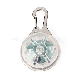 Plastic & Iron LED Collar Light, Carabiner Clip Dog Light, Pet Supplies, Half Round, Built-in Battery, Clear, 53mm, Pendant: 32.5x22mm, Hole: 15.5x6mm(AJEW-P080-06)