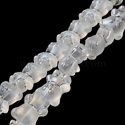 Electroplate Glass Beads Strands, Frosted, Bear, Clear AB, 15x11.5x9mm, Hole: 1mm, about 45pcs/strand, 25.59''(65cm)(EGLA-Q127-A02-01K)