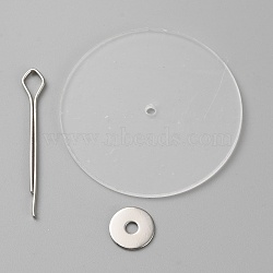 Doll Rotatable Joints Accessories, for DIY Crafts Toys Teddy Bear Making, with Plastic Discs, Iron Washers & Pins, Platinum, 44x6.5x1.5mm, 10 sets/bag(DIY-WH0502-91J)