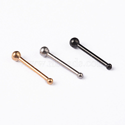 304 Stainless Steel Nose Studs, Nose Bone Rings, Nose Piercing Jewelry, Mixed Color, 10mm, Bar Length: 1/4"(6.6mm), Pin: 18 Gauge(1mm)(AJEW-L056-24)