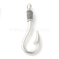 Tibetan Style Zinc Alloy Pendants, Hook, Lead Free & Cadmium Free, Antique Silver, 36x12x4.5mm, Hole: 4mm, about 156pcs/500g(TIBEP-R334-387AS-RS)