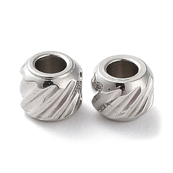 201 Stainless Steel Spacer Beads, Rondelle, Stainless Steel Color, 3x2.5mm, Hole: 1mm