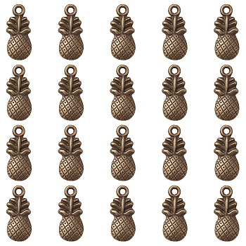 Pineapple Tibetan Style Alloy Pendants, Lead Free & Cadmium Free, Antique Bronze, 19x9x3mm, Hole: 1mm