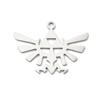 201 Stainless Steel Pendants, The Legend of Zelda Charm, Stainless Steel Color, 30x22.5x1mm, Hole: 2mm