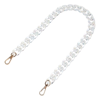 Acrylic Bag Handles, with Alloy Swivel Clasps, for Bag Straps Replacement Accessories, Clear, 66cm