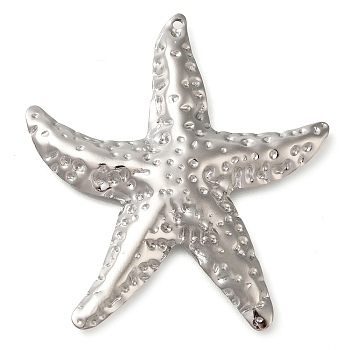 Anti-Tarnish 304 Stainless Steel Big Pendants, Starfish Charm, Stainless Steel Color, 50x46.5x5.5mm, Hole: 1.4mm