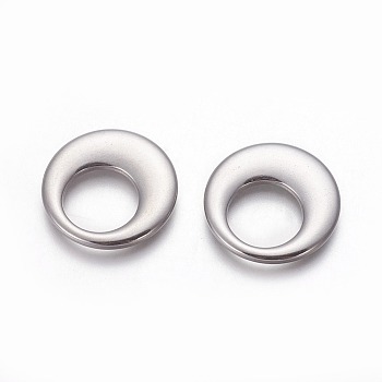 304 Stainless Steel Linking Rings, Flat Round, Stainless Steel Color, 25.6x3mm, Hole: 14x14mm