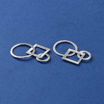 Alloy Linking Rings, Lead Free & Nickel Fre & Cadmium Free, Silver, 33x21x2.1mm