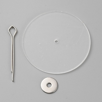 Doll Rotatable Joints Accessories, for DIY Crafts Toys Teddy Bear Making, with Plastic Discs, Iron Washers & Pins, Platinum, 44x6.5x1.5mm, 10 sets/bag
