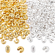 DICOSMETIC 200Pcs 2 Colors Textured Brass Crimp Beads Covers(KK-DC0001-22)-1