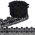 Embroidery Polyester Fabrics, DIY Craft Making Supplies, Black, 3-3/8~3-1/2 inch(85~90mm)(DIY-WH20048-031A-1)