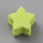 Star Silicone Focal Beads, DIY Nursing Necklaces Making, Pale Green, 11x12x8.5mm, Hole: 2.2mm(SIL-TAC0008-08H)
