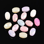 Plastic Beads, Imitation Jelly, Barrel, AB Color Plated, Faceted, Mixed Color, 10x6.5x6.5mm, Hole: 2mm, about 2500pcs/500g(KY-N026-25)