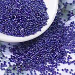 MIYUKI Round Rocailles Beads, Japanese Seed Beads, 11/0, (RR484) Opaque Cobalt AB, 2x1.3mm, Hole: 0.8mm, about 50000pcs/pound(SEED-G007-RR0484)