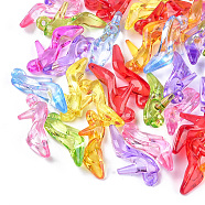 Transparent Acrylic Pendants, High-heeled Shoes, Mixed Color, 20x35x11.5mm, Hole: 2.5mm(X-TACR-T005-01)