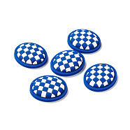 PVC Cabochons, for Hair Accessories, Oval with Lattice, Blue, 29x25x6mm(PVC-B001-04D)