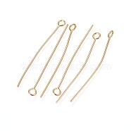304 Stainless Steel Eye Pins, Golden, 34.7x0.6mm, Hole: 2mm(STAS-L238-005E-G)