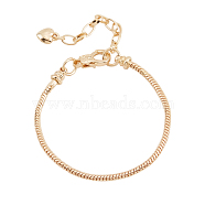 Elite 8Pcs Brass Round Snake Chain Bracelet for Men Women, Golden, 7-1/8 inch(18.2cm)(BJEW-PH0004-28)