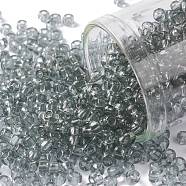 TOHO Round Seed Beads, Japanese Seed Beads, (9) Transparent Black Diamond, 8/0, 3mm, Hole: 1mm, about 1111pcs/50g(SEED-XTR08-0009)