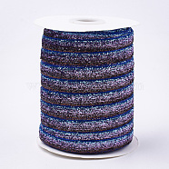Glitter Sparkle Ribbon, Polyester & Nylon Ribbon, Colorful, 3/8 inch(9.5~10mm), about 50yards/roll(45.72m/roll)(SRIB-T002-01B-40)