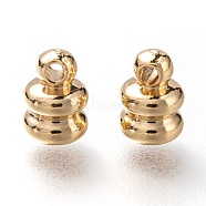 Brass Cord Ends, End Caps, Long-Lasting Plated, Real 24K Gold Plated, 6x4.5mm, Hole: 1mm, Inner Diameter: 3mm(KK-H759-44-G)