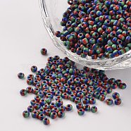 12/0 Opaque Colours Seep Glass Beads, Round Seed Beads, Colorful, 1.5~2x2mm, Hole: 0.5mm, about 22500pcs/450g(SEED-M008-C15)