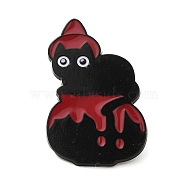 Cat Enamel Pins, Black Alloy Badge for Backpack Clothes, Bottle, 30x20x1.3mm(JEWB-G028-01D)