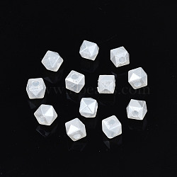 ABS Plastic Imitation Pearl Beads, Cube, Creamy White, 4x4x4mm, Hole: 1.2mm, about 16700pcs/500g(OACR-N008-112)