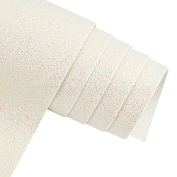 Paillette Imitation Leather Fabric, for Garment Accessories, White, 135x30x0.08cm(DIY-WH0221-26B)