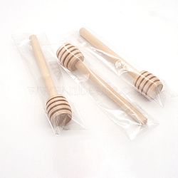 Wooden Honey Dipper, Honey Stick, Stir Bars, Kitchen Tool, PapayaWhip, 101x15x19mm(X-WOCR-PW0001-249A-02)