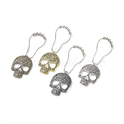 4Pcs Skull Shower Curtain Hooks, with Iron Curtain Rings, for Bathroom Decoration, Mixed Color, 140mm, 4pcs/set(DIY-CP00030)