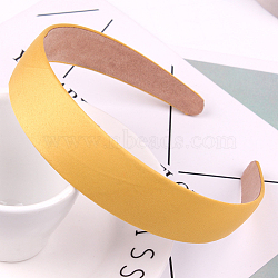 Wide Cloth Hair Bands, Solid Simple Hair Accessories for Women, Gold, 145x130x28mm(OHAR-PW0001-159F)