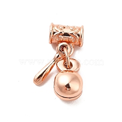 Rack Plating Brass Pendants, Bag & Stick, Rose Gold, 18mm, Hole: 2.5mm(KK-D085-02RG)