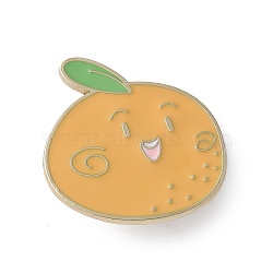 Cute Orange Enamel Pins, Zinc Alloy Brooches for Backpack Clothes, Orange, 30.5x30mm(JEWB-S041-01Q-G)