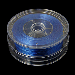 Flat Elastic Crystal String, Elastic Beading Thread, for Stretch Bracelet Making, Royal Blue, 0.8mm(EC-G002-0.8mm-25)