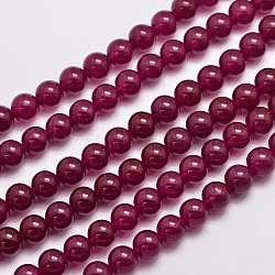 Natural & Dyed Malaysia Jade Bead Strands, Round, Medium Violet Red, 8mm, Hole: 1.0mm, about 48pcs/strand, 15 inch(G-A146-8mm-A15)