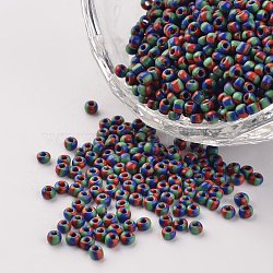 12/0 Opaque Colours Seep Glass Beads, Round Seed Beads, Colorful, 1.5~2x2mm, Hole: 0.5mm, about 22500pcs/450g(SEED-M008-C15)