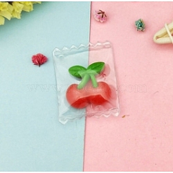 Resin Pendants, Imitation Fruits, with Clear Plastic Bags, Cherry, Red, 37x29mm(RESI-WH0009-90L)