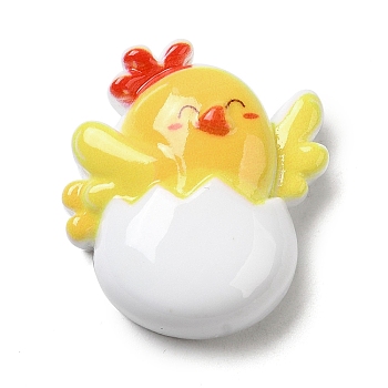 Easter Cartoon Opaque Resin Cabochons, Chick, 24.5x23x9mm