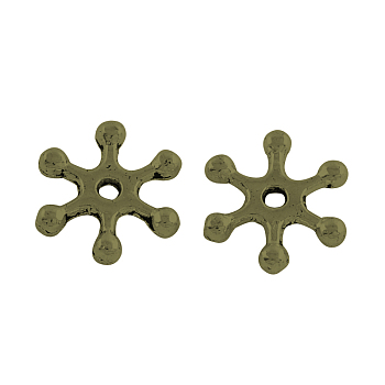 Tibetan Style Alloy Spacer Beads, Cadmium Free & Nickel Free & Lead Free, Snowflake, Antique Bronze, 12x10.5x2mm, Hole: 1.5mm, about 2400pcs/1000g
