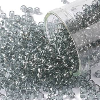 TOHO Round Seed Beads, Japanese Seed Beads, (9) Transparent Black Diamond, 8/0, 3mm, Hole: 1mm, about 1111pcs/50g