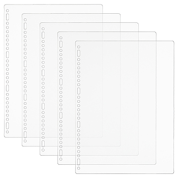 A4 PP Plastic Binder Dividers, Index Page Tab for Planner & Notebook & Loose Leaf Binders, Rectangle, WhiteSmoke, 304x223x0.5mm, Hole: 5mm & 15x5mm