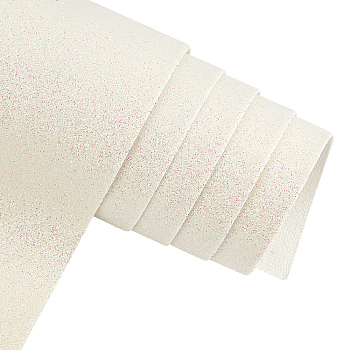Paillette Imitation Leather Fabric, for Garment Accessories, White, 135x30x0.08cm