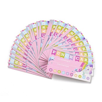 Rectangle Paper Reward Incentive Card, Punch Cards for Students, Horse Pattern, 90x50x0.3mm