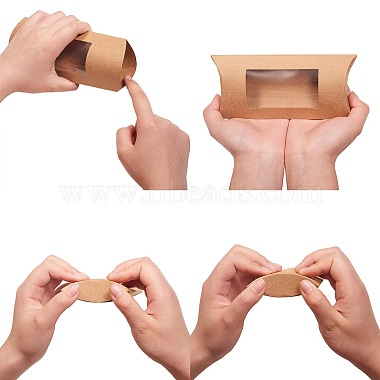 крафт-бумага подушка коробка конфет(CON-CJ0001-11B)-3