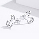 Anti-Tarnish Rhodium Plated 925 Sterling Silver Bunny Stud Earrings(EJEW-FF0009-08P)-3