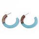 Accessoires de boucles d'oreilles en résine et bois de noyer(X-RESI-R425-01-A01)-1